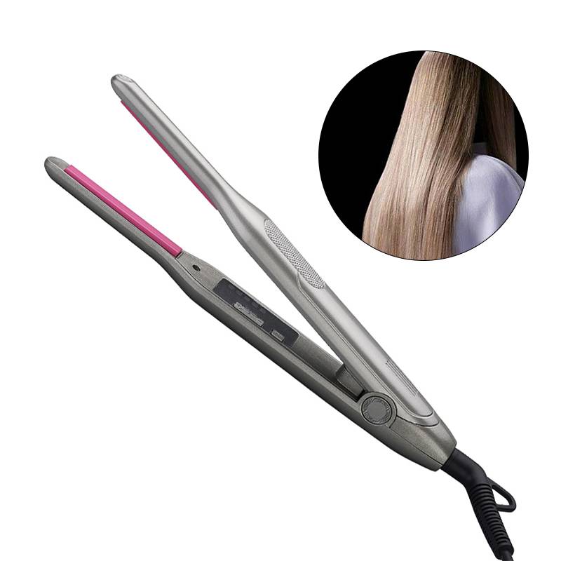 Professional Salon Ceramic Steam Hair Straightener Best Flat Iron Hair Brush Dual Voltage 2 in 1 Straightening Curling